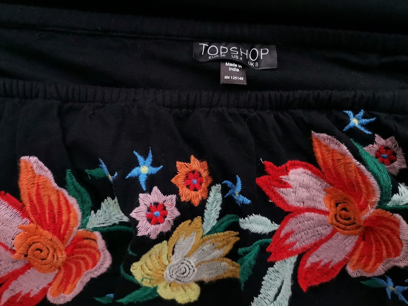 Topshop Rozmiar 36 Kolor Czarny W łódkę Tunika Bluzka Krótki rękaw Materiał Bawełna Topshop Rozmiar 36 Kolor Czarny W łódkę Tunika Bluzka Krótki rękaw Materiał Bawełna