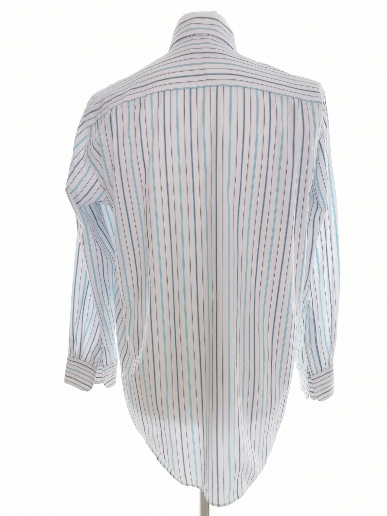 IMG_20210614_122224.jpg BEN SHERMAN Rozmiar 15.5 (38) Kolor Niebieski Pasy Kołnierz Męska Koszula Elegancka Długi rękaw Materiał Bawełna