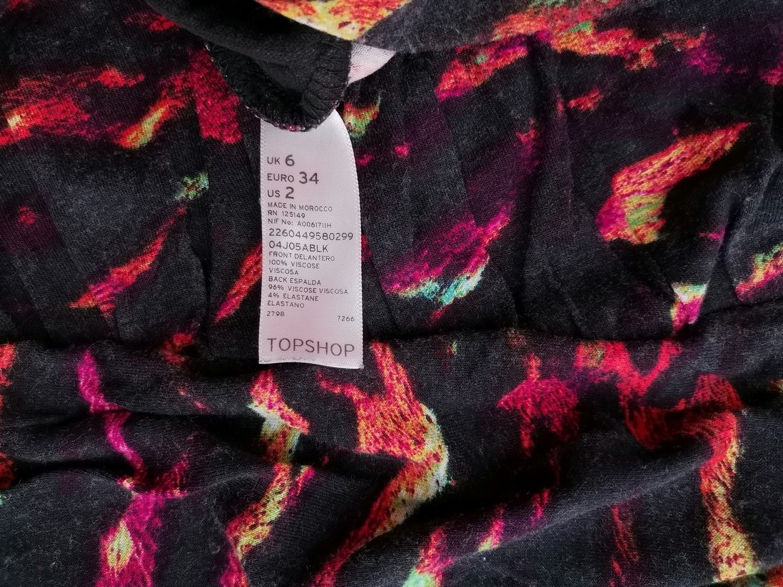 Topshop Rozmiar 6 (34) Kolor Czarny Okrągły dekolt Sukienka Ołówkowa Bezrękawnik Do Kolan Materiał Wiskoza 100%