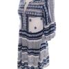 Zavanna Rozmiar 38 Kolor Niebieski W serek Sukienka Sheath Rękaw 3/4 Do Kolan Materiał Wiskoza 100%