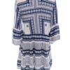 Zavanna Rozmiar 38 Kolor Niebieski W serek Sukienka Sheath Rękaw 3/4 Do Kolan Materiał Wiskoza 100%