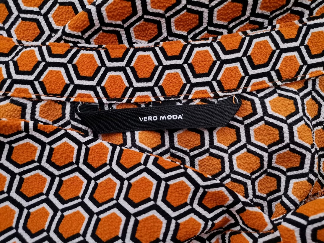 IMG_20210617_141424.jpg Vero moda Rozmiar M Kolor Pomarańczowy Romby Kołnierz Bluzka Długi rękaw