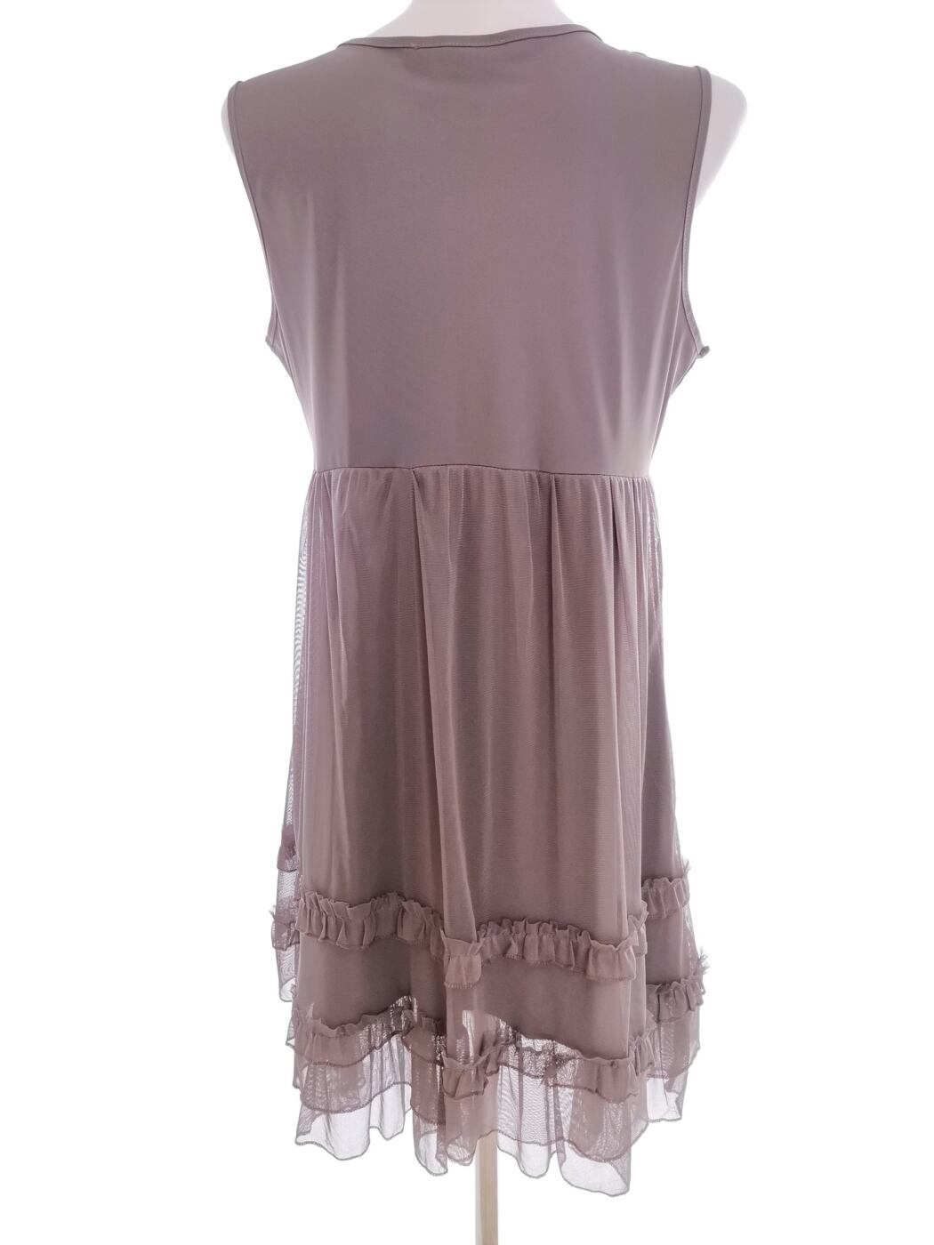 Sun Light Rozmiar 4 (42) Kolor Szary Dekolt U Sukienka Sheath Bezrękawnik Do Kolan Sun Light Rozmiar 4 (42) Kolor Szary Dekolt U Sukienka Sheath Bezrękawnik Do Kolan