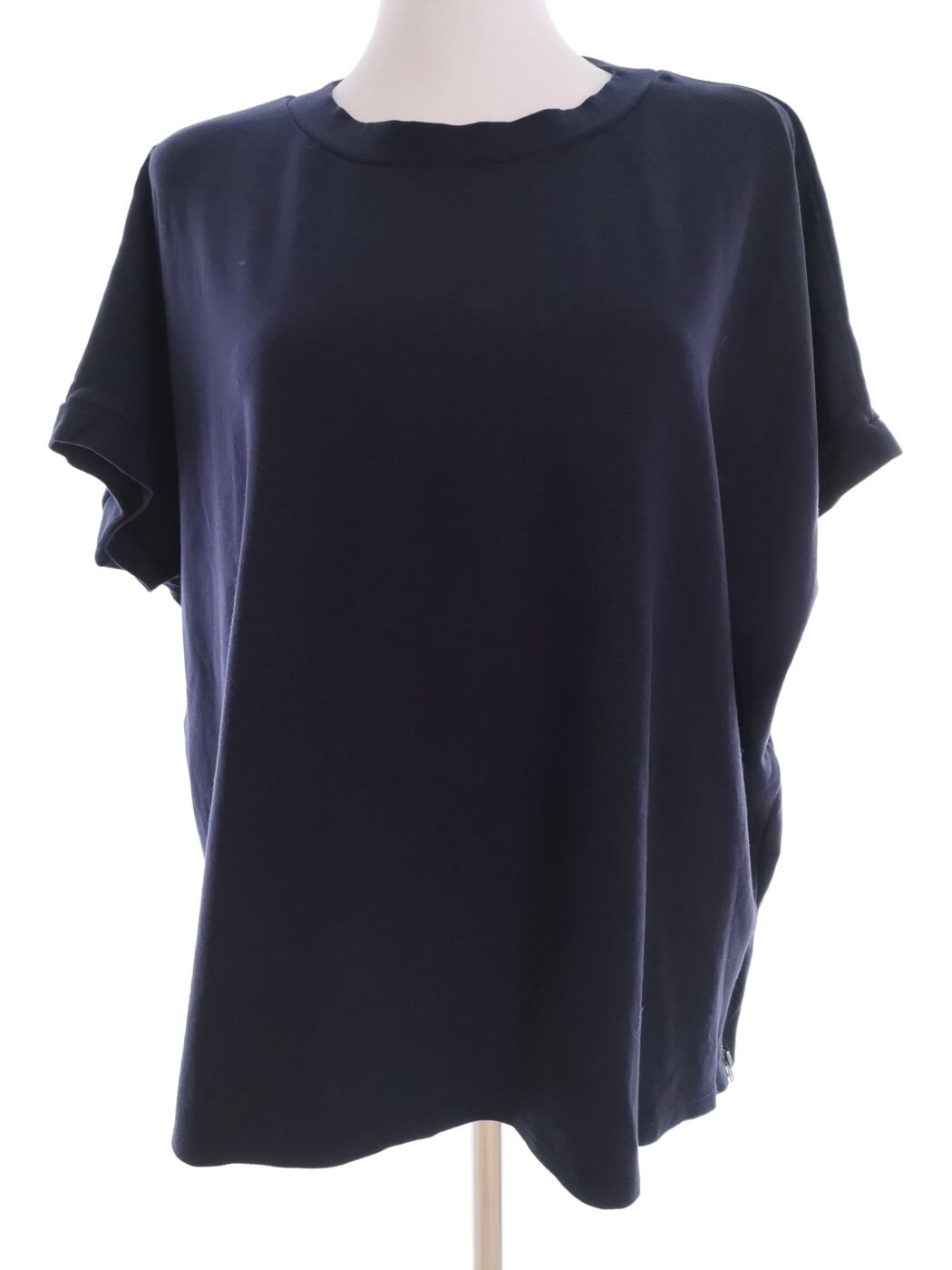 Masai Rozmiar 50/52 Kolor Granatowy Crew Neck Bluzka Krótki rękaw Materiał Wiskoza