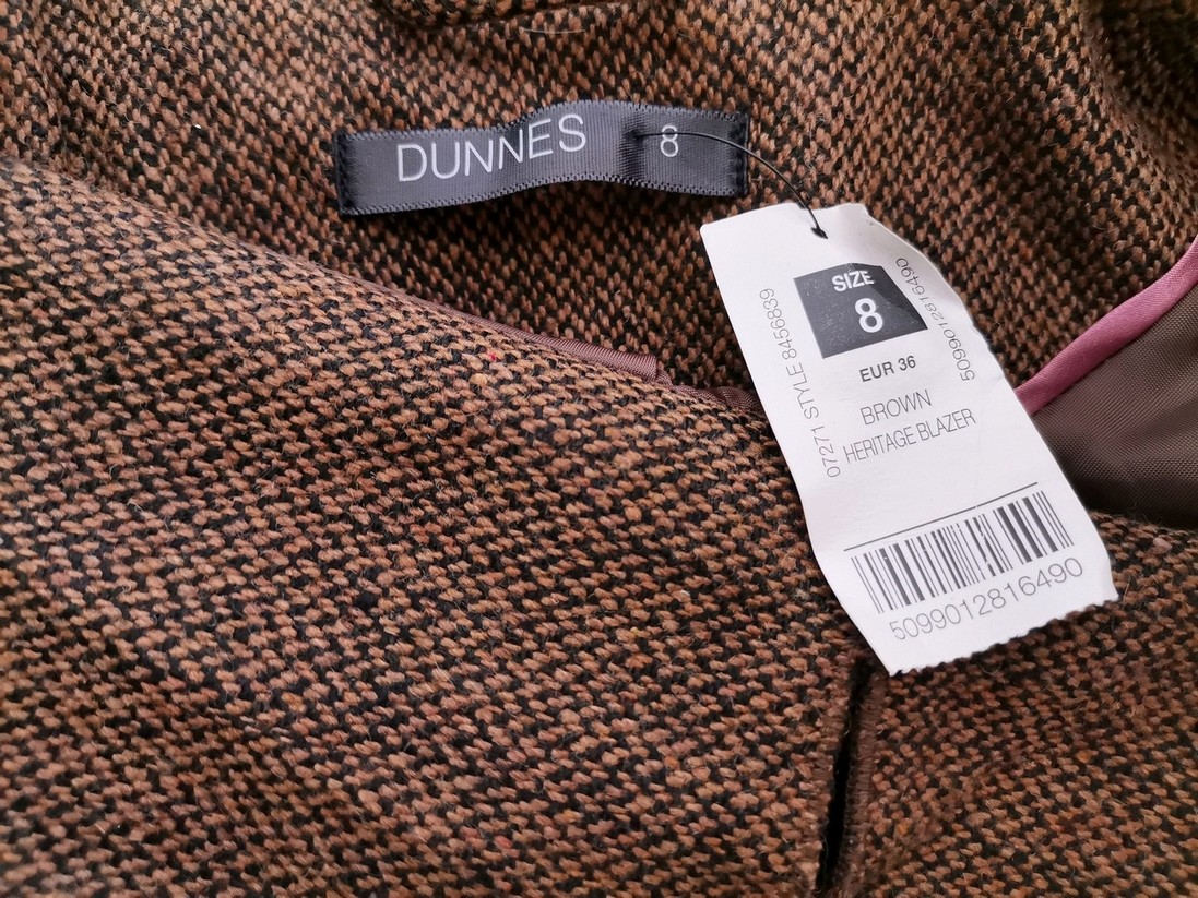 IMG_20210621_115959.jpg Dunnes Rozmiar 8 (36) Kolor Brązowy Kołnierz Żakiet z zapięciem Długi rękaw