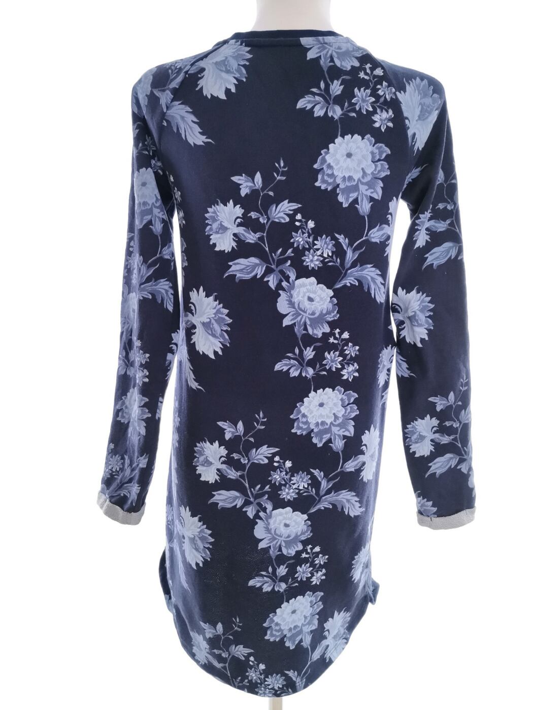 H&m Rozmiar 158/164 (34/36) Kolor Granatowy Crew Neck Sukienka Sweterkowa Długi rękaw Do Kolan Materiał Bawełna