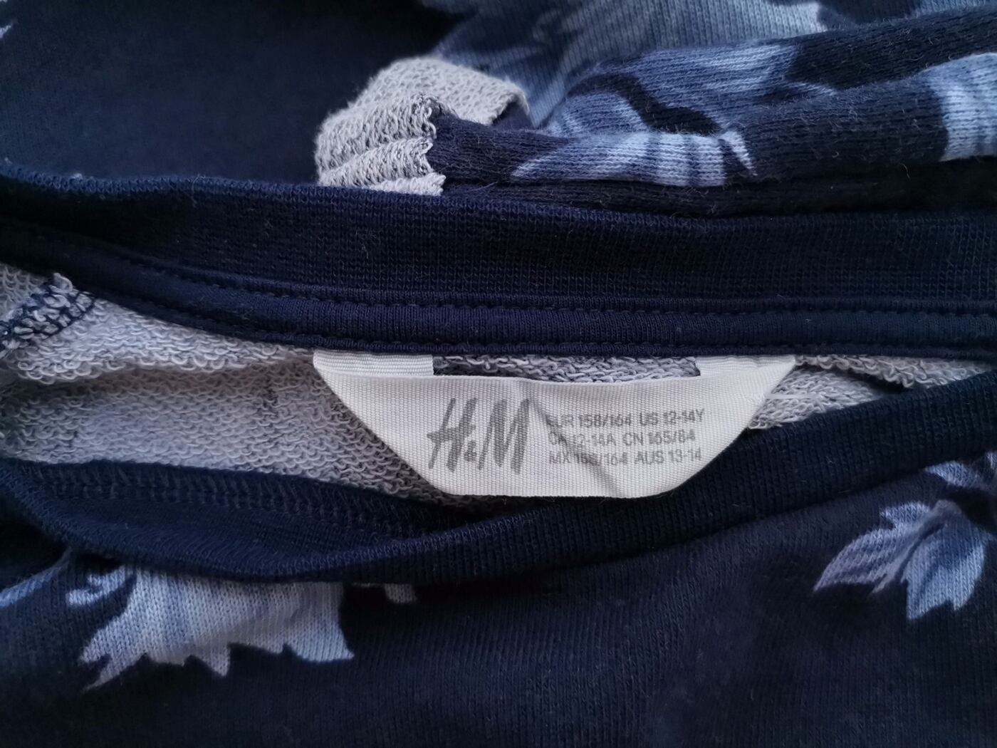 H&m Rozmiar 158/164 (34/36) Kolor Granatowy Crew Neck Sukienka Sweterkowa Długi rękaw Do Kolan Materiał Bawełna