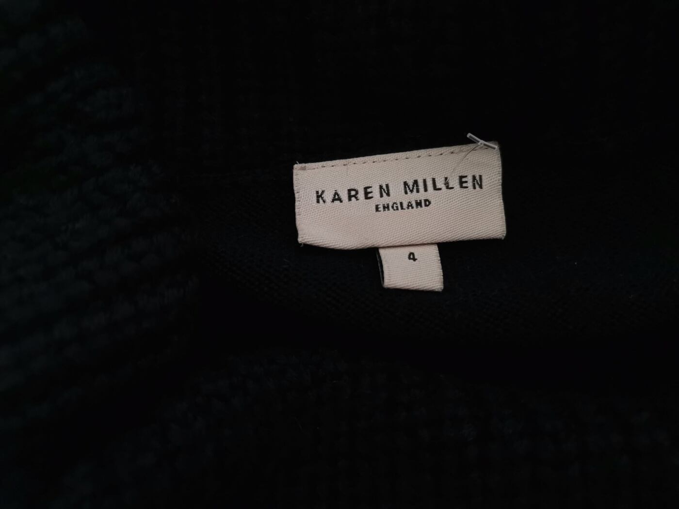 Karen MILLEN Rozmiar 4 (42) Kolor Czarny Golf Sukienka Sweterkowa Długi rękaw Midi Materiał Wełna Merino Karen MILLEN Rozmiar 4 (42) Kolor Czarny Golf Sukienka Sweterkowa Długi rękaw Midi Materiał Wełna Merino