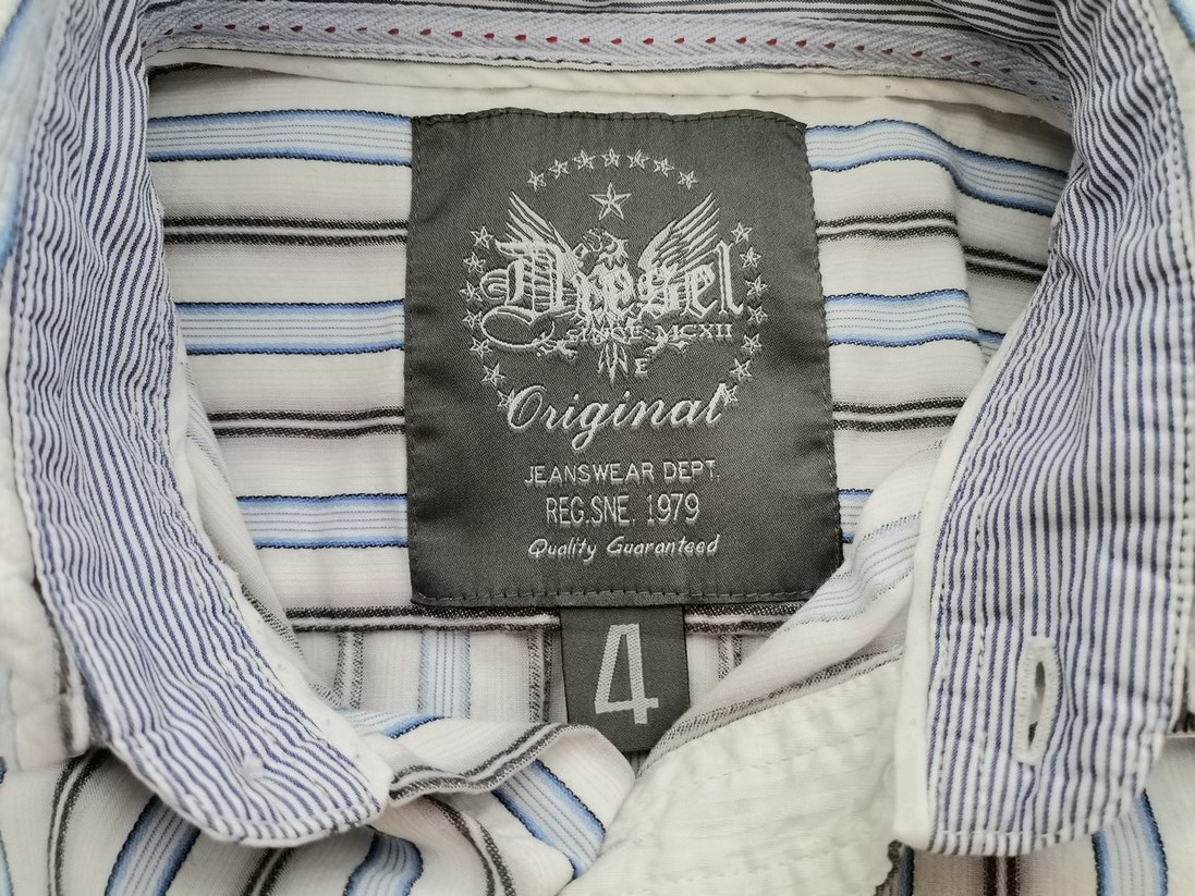 IMG_20210622_103520.jpg Diesel Rozmiar 4 (XL) Kolor Niebieski Pasy Kołnierz Męska Koszula Casual Długi rękaw