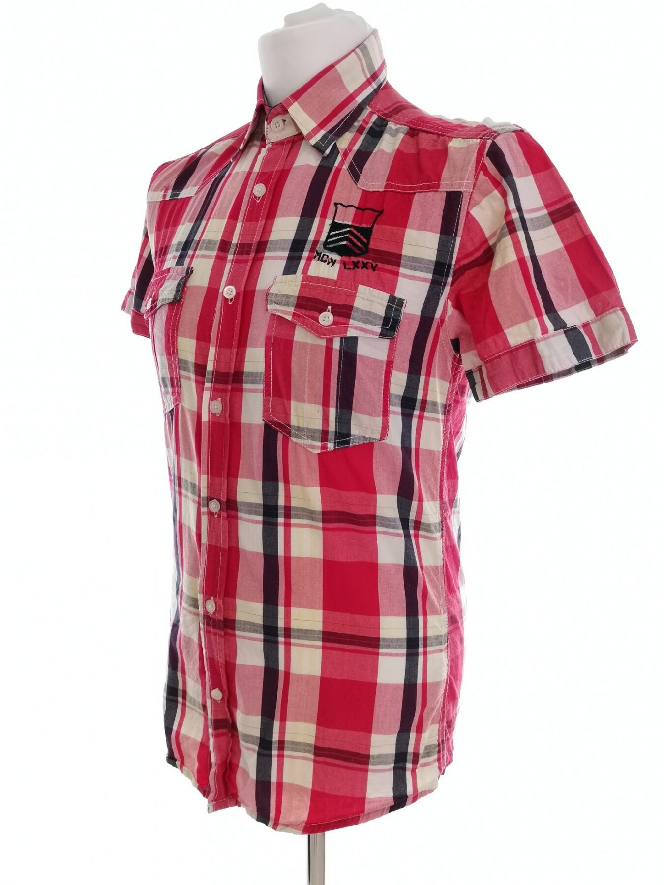 IMG_20210622_105514.jpg Jack & jones Rozmiar S Kolor Czerwony Krata Kołnierz Męska Koszula Casual Krótki rękaw Materiał Bawełna 100%
