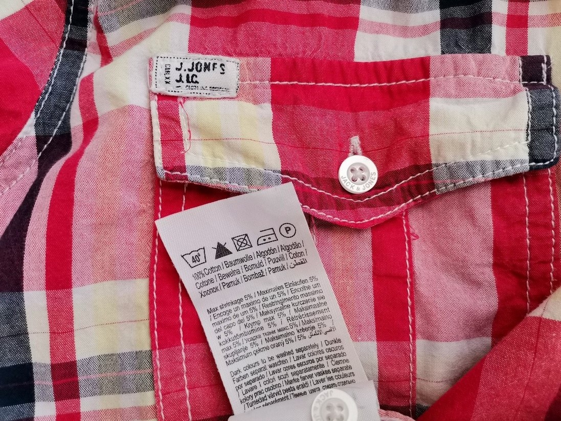 IMG_20210622_105632.jpg Jack & jones Rozmiar S Kolor Czerwony Krata Kołnierz Męska Koszula Casual Krótki rękaw Materiał Bawełna 100%