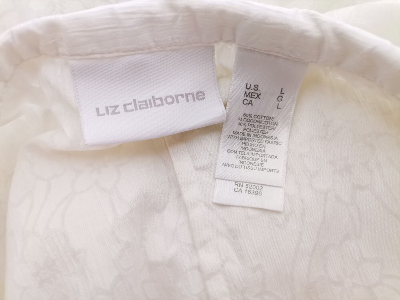 Liz Claiborne Rozmiar L Kolor Kremowy Kołnierz Tunika Zapinana Bluzka Rękaw 3/4 Materiał Bawełna Liz Claiborne Rozmiar L Kolor Kremowy Kołnierz Tunika Zapinana Bluzka Rękaw 3/4 Materiał Bawełna