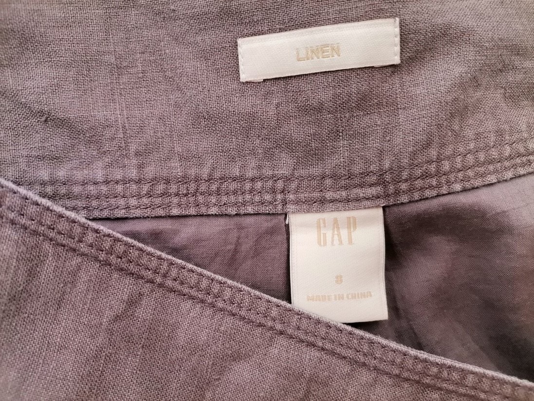 Gap Rozmiar 8 (36) Kolor Szary A-Line Spódnica Do Kolan Materiał Len 100%