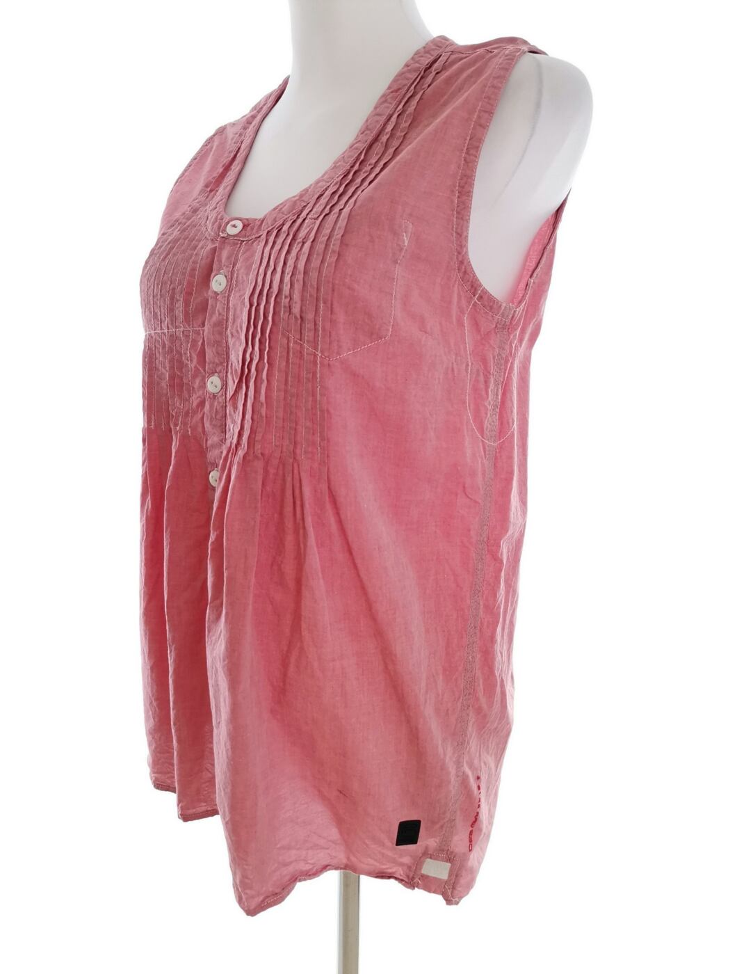 IMG_20210622_141634.jpg G-Star Raw Rozmiar M Kolor Różowy Okrągły dekolt Bluzka Popover Guziki Bezrękawnik Materiał Bawełna 100%