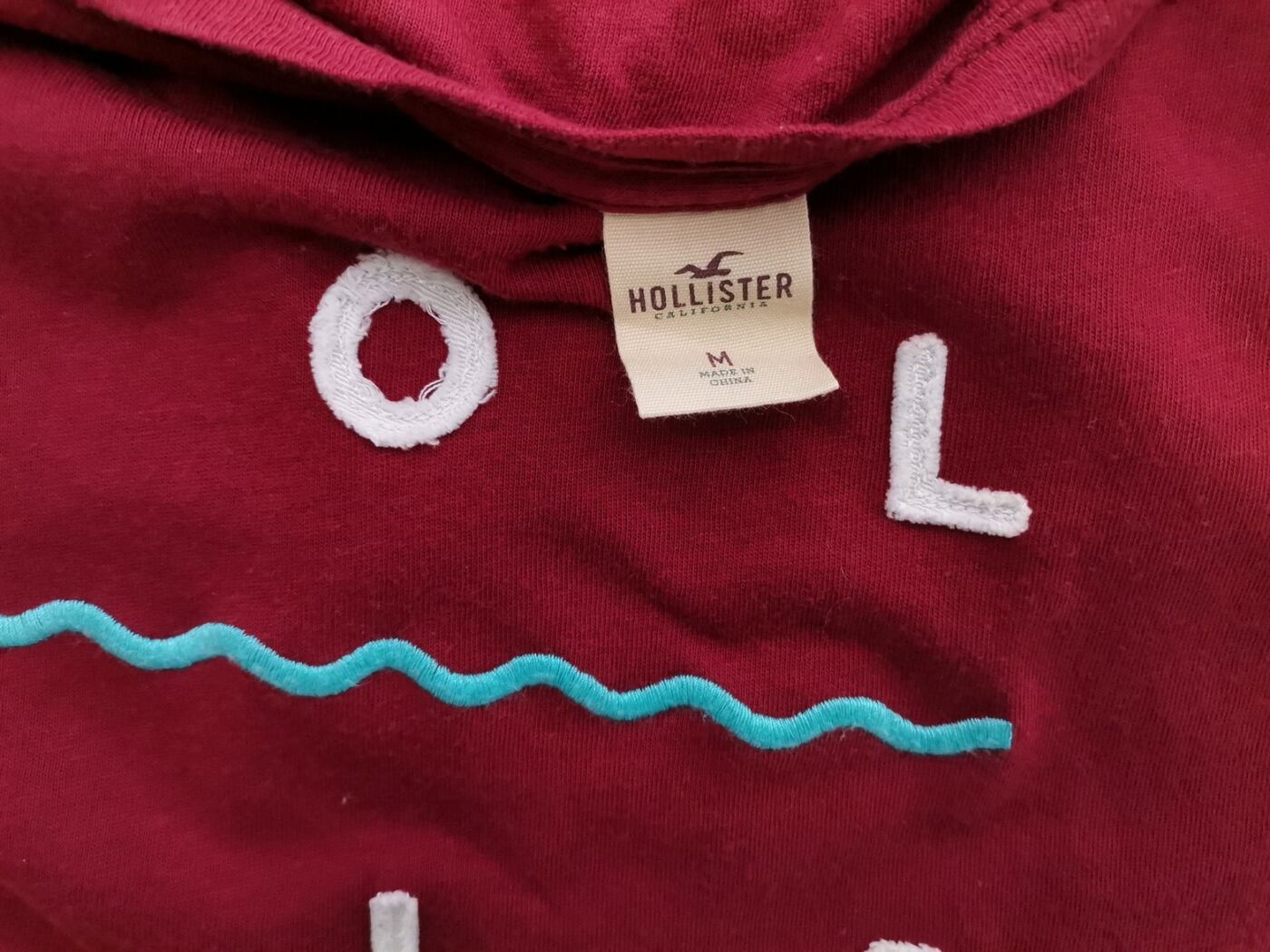 IMG_20210623_130604.jpg Hollister Rozmiar M Kolor Bordowy Męski T-Shirt Krótki rękaw Materiał Bawełna