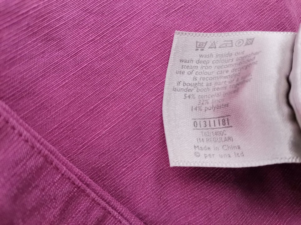 Rozmiar 14 (42) Kolor Fuksja Spodnie Eleganckie Materiał Tencel