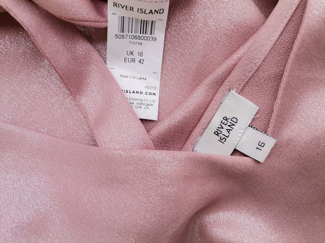 River island Rozmiar 16 (42) Kolor Różowy W serek Tunika Bluzka Bezrękawnik