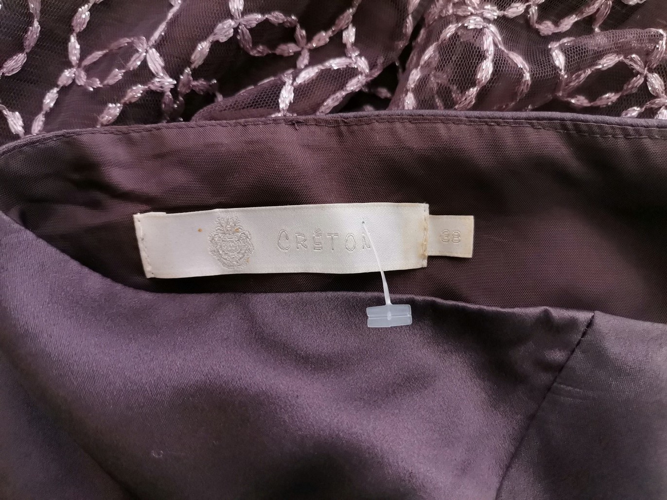 Creton Rozmiar 38 Kolor Fioletowy Halter Sukienka A-Line Bezrękawnik Midi Creton Rozmiar 38 Kolor Fioletowy Halter Sukienka A-Line Bezrękawnik Midi