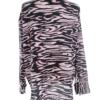River island Rozmiar 12 (40) Kolor Czarny Panterka Kołnierz Bluzka Zapinana Długi rękaw