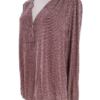 Fransa Rozmiar XXL Kolor Bordowy Split Crew Neck Bluzka Popover Guziki Długi rękaw Materiał Wiskoza