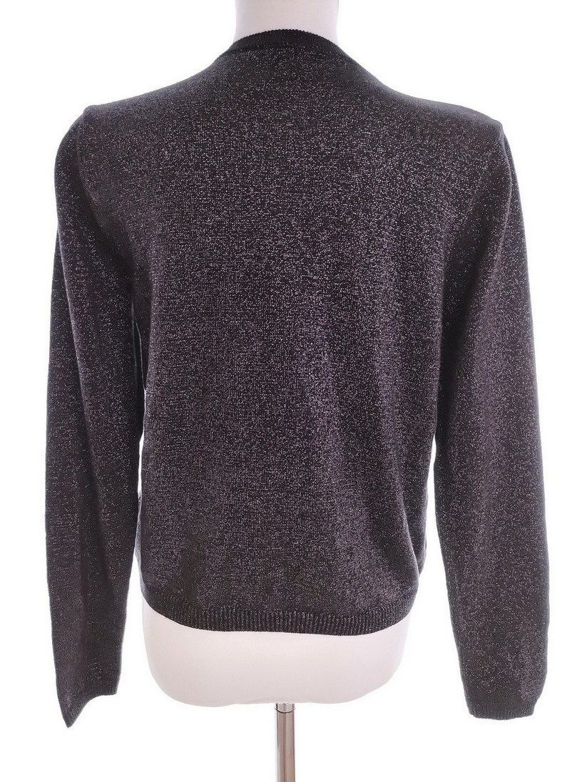 IMG_20210625_123233.jpg Rozmiar 164cm (34/36) Kolor Czarny Crew Neck Kardigan Zapinany Długi rękaw Materiał Bawełna