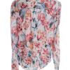 Ofelia Rozmiar S Kolor Czerwony Split Crew Neck Bluzka Popover Guziki Długi rękaw Materiał Wiskoza 100%