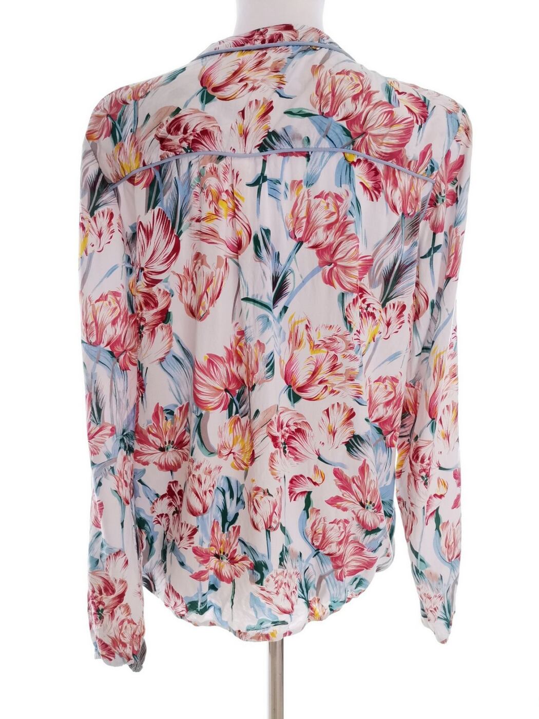 IMG_20210625_123726.jpg Ofelia Rozmiar S Kolor Czerwony Split Crew Neck Bluzka Popover Guziki Długi rękaw Materiał Wiskoza 100%