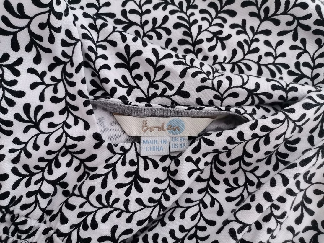 Boden Rozmiar 8 (36) Kolor Czarny W serek Sukienka Sheath Krótki rękaw Do Kolan Materiał Modal Boden Rozmiar 8 (36) Kolor Czarny W serek Sukienka Sheath Krótki rękaw Do Kolan Materiał Modal