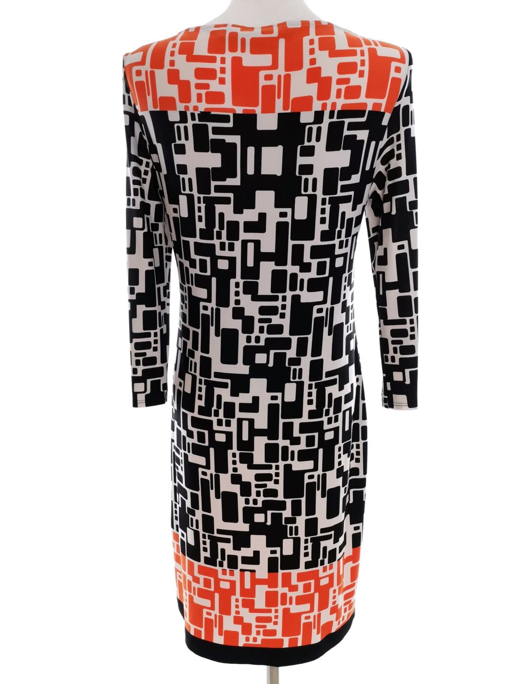 Collection Debenhams Rozmiar 14 (42) Kolor Czarny W łódkę Sukienka Prostokątna Rękaw 3/4 Midi