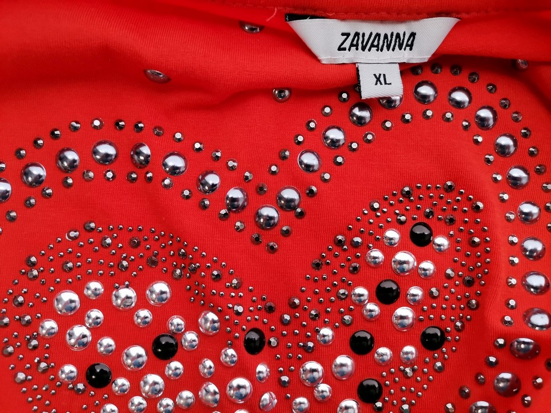 IMG_20210628_123412.jpg Zavanna Rozmiar XL Kolor Pomarańczowy Okrągły dekolt Bluzka Rękaw 3/4