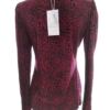 Warehouse Rozmiar 12 (40) Kolor Bordowy Panterka Crew Neck Bluzka Długi rękaw Materiał Wiskoza
