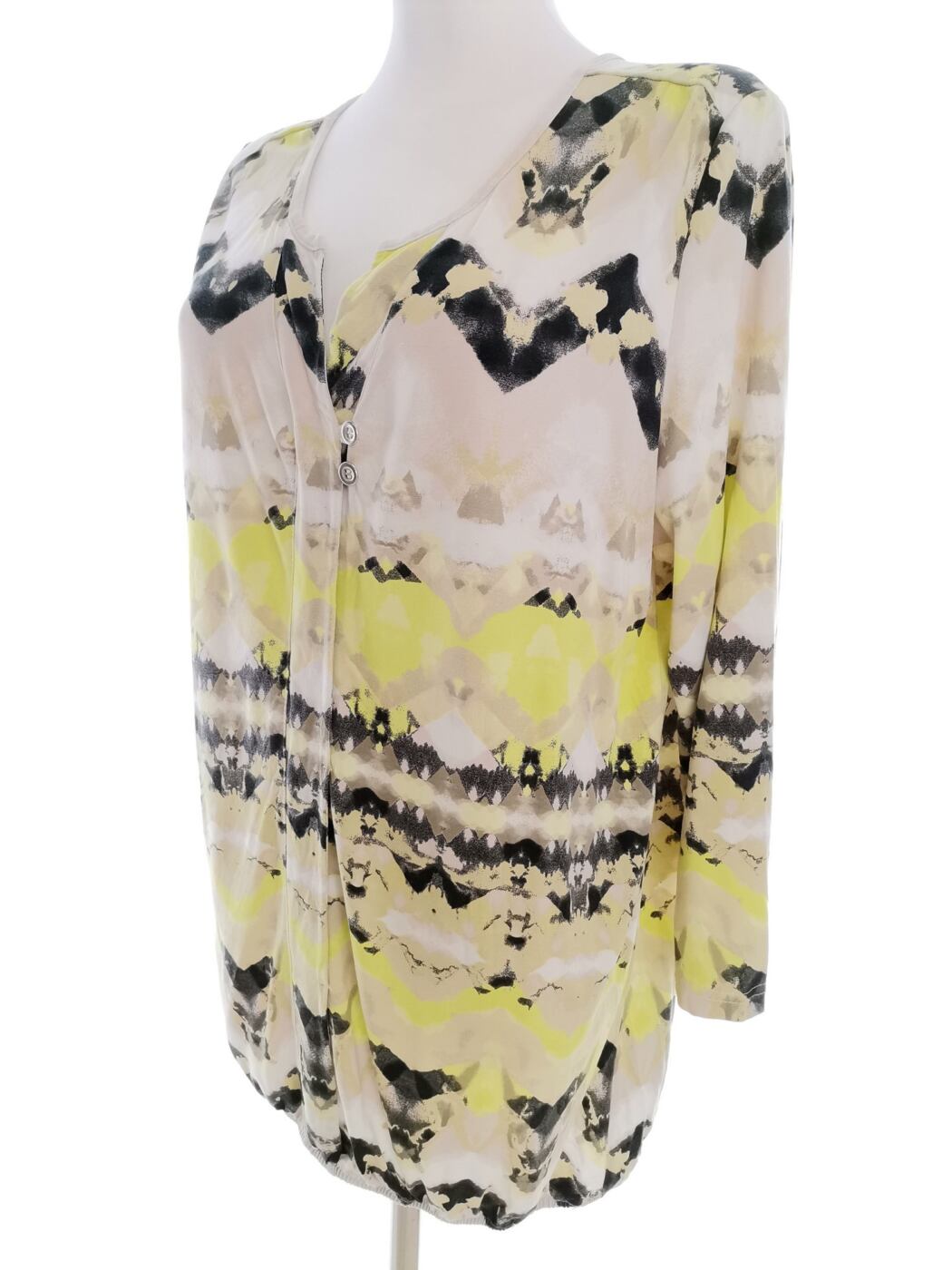 2 Biz Rozmiar L Kolor Limonkowa Zieleń Geometryczny Split Crew Neck Tunika Zapinana Bluzka Długi rękaw 2 Biz Rozmiar L Kolor Limonkowa Zieleń Geometryczny Split Crew Neck Tunika Zapinana Bluzka Długi rękaw