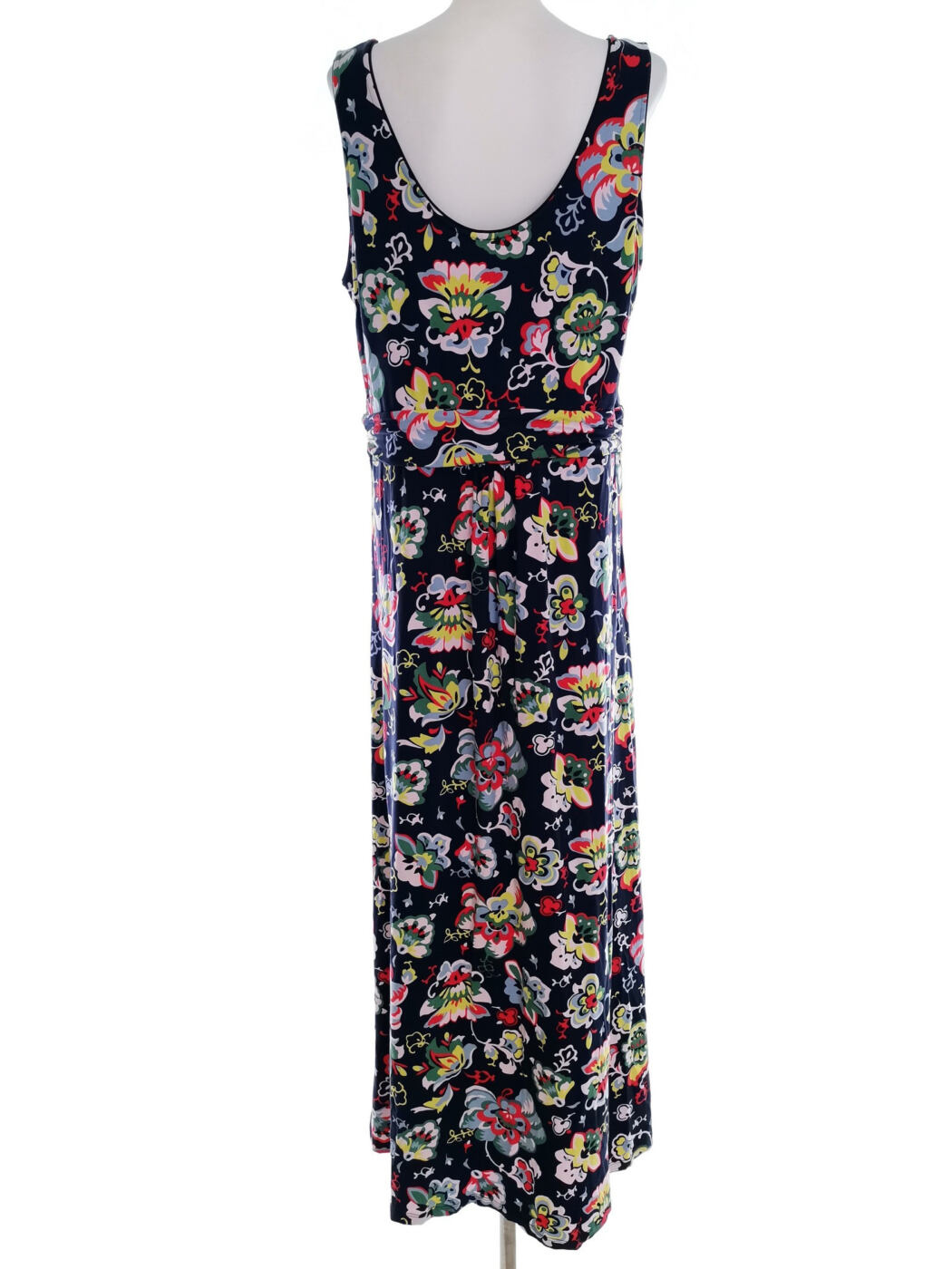 Vintage Rozmiar 46/48 Kolor Granatowy Okrągły dekolt Sukienka Maxi Bezrękawnik Długa Materiał Wiskoza Vintage Rozmiar 46/48 Kolor Granatowy Okrągły dekolt Sukienka Maxi Bezrękawnik Długa Materiał Wiskoza