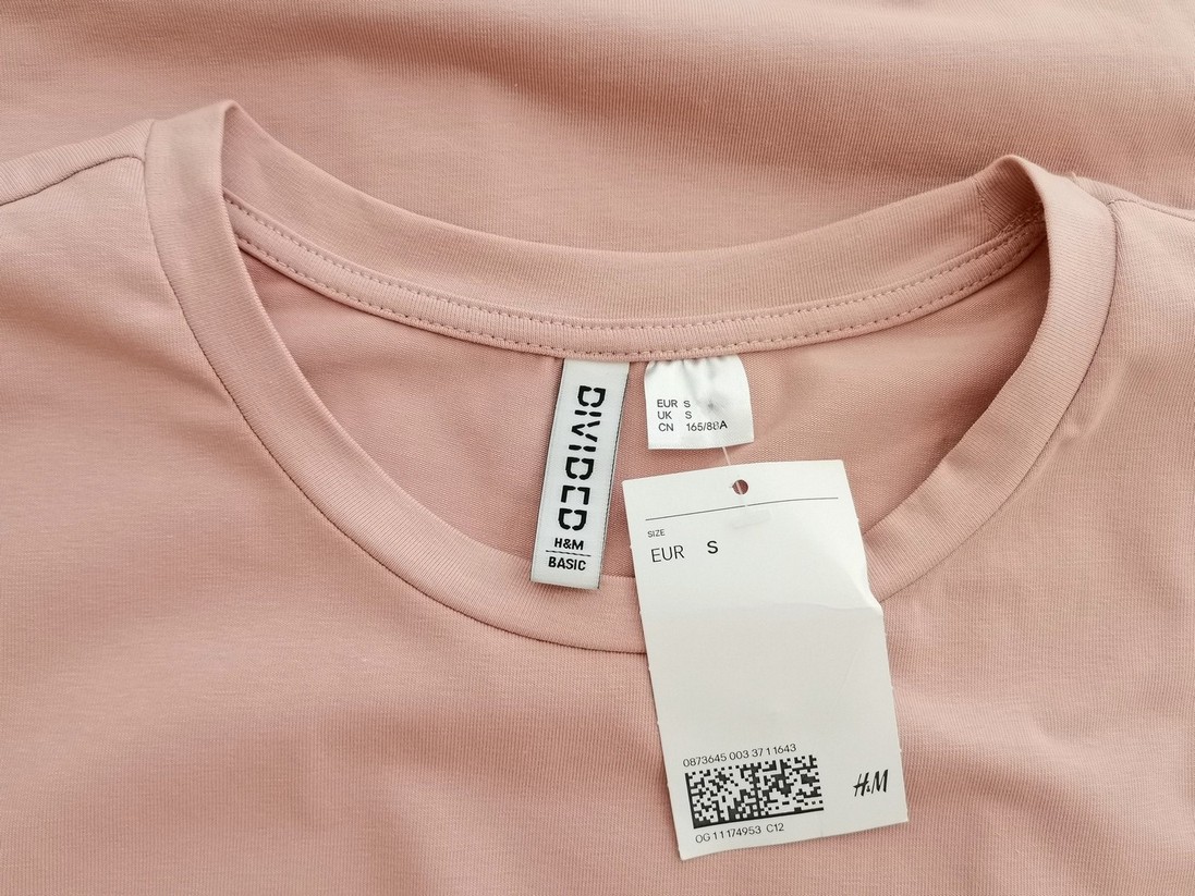 H&m Rozmiar S Kolor Pudrowy Róż Crew Neck Sukienka Prostokątna Krótki rękaw Do Kolan Materiał Bawełna H&m Rozmiar S Kolor Pudrowy Róż Crew Neck Sukienka Prostokątna Krótki rękaw Do Kolan Materiał Bawełna