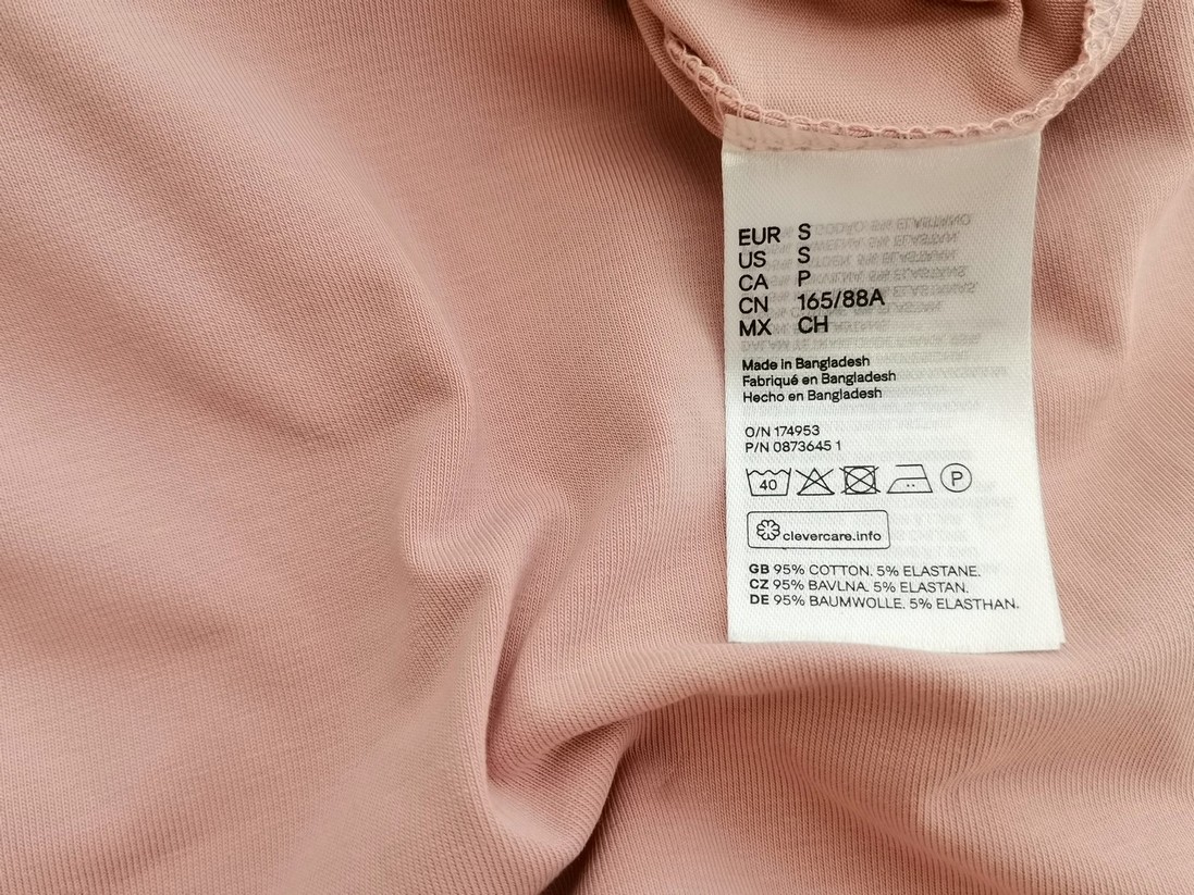 H&m Rozmiar S Kolor Pudrowy Róż Crew Neck Sukienka Prostokątna Krótki rękaw Do Kolan Materiał Bawełna H&m Rozmiar S Kolor Pudrowy Róż Crew Neck Sukienka Prostokątna Krótki rękaw Do Kolan Materiał Bawełna