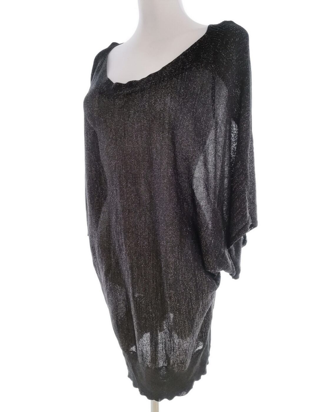 Monsoon Rozmiar XL Kolor Czarny W łódkę Tunika Bluzka Rękaw 3/4 Materiał Wiskoza Monsoon Rozmiar XL Kolor Czarny W łódkę Tunika Bluzka Rękaw 3/4 Materiał Wiskoza