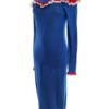 Monki Rozmiar XS Kolor Niebieski Crew Neck Sukienka Sweterkowa Długi rękaw Długa Materiał Bawełna