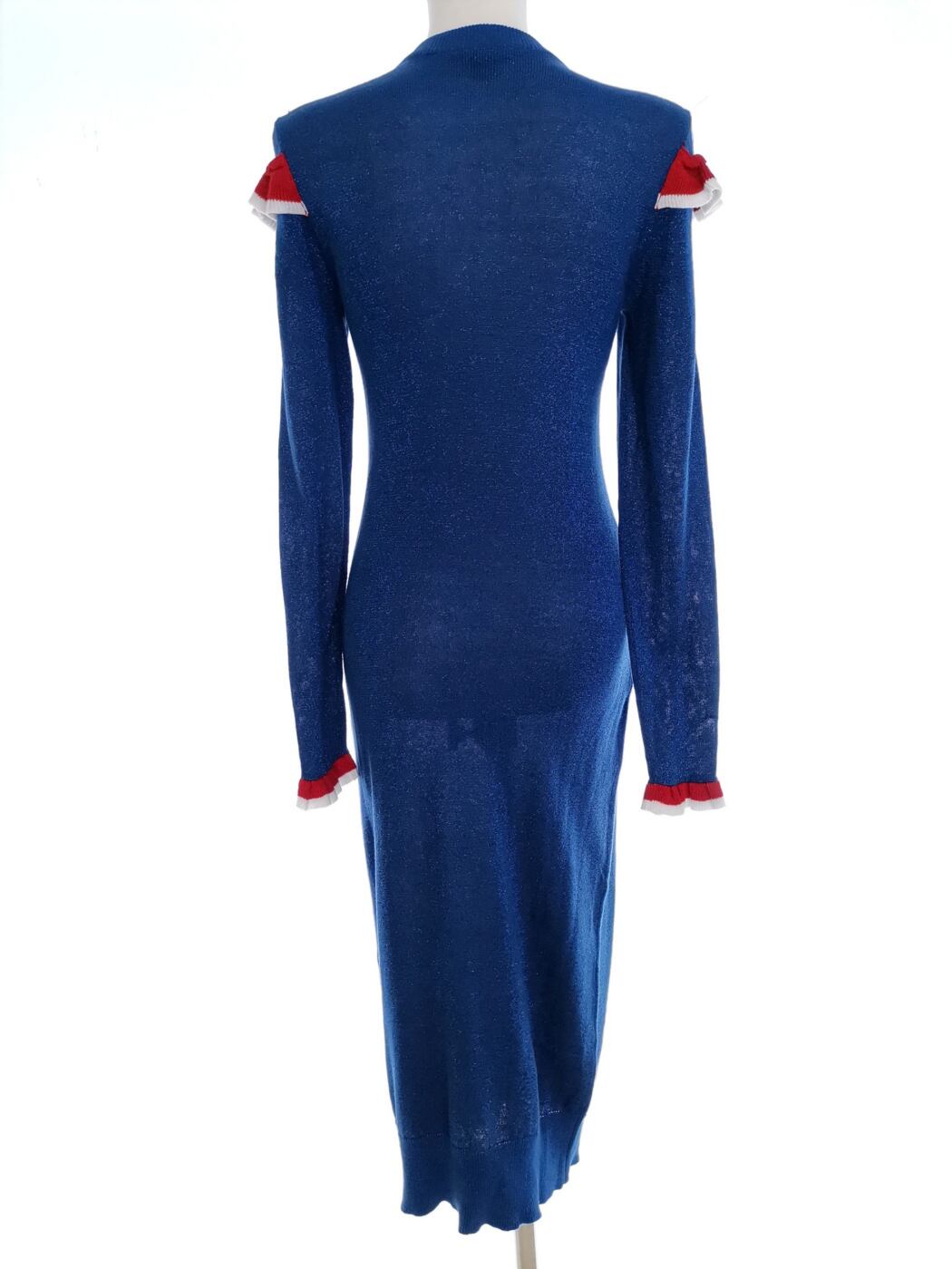Monki Rozmiar XS Kolor Niebieski Crew Neck Sukienka Sweterkowa Długi rękaw Długa Materiał Bawełna Monki Rozmiar XS Kolor Niebieski Crew Neck Sukienka Sweterkowa Długi rękaw Długa Materiał Bawełna