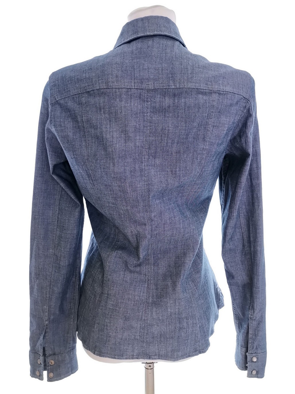 IMG_20210629_133334.jpg G-Star Raw Rozmiar S Kolor Niebieski Kołnierz Koszula Zapinana Bluzka Długi rękaw Materiał Bawełna
