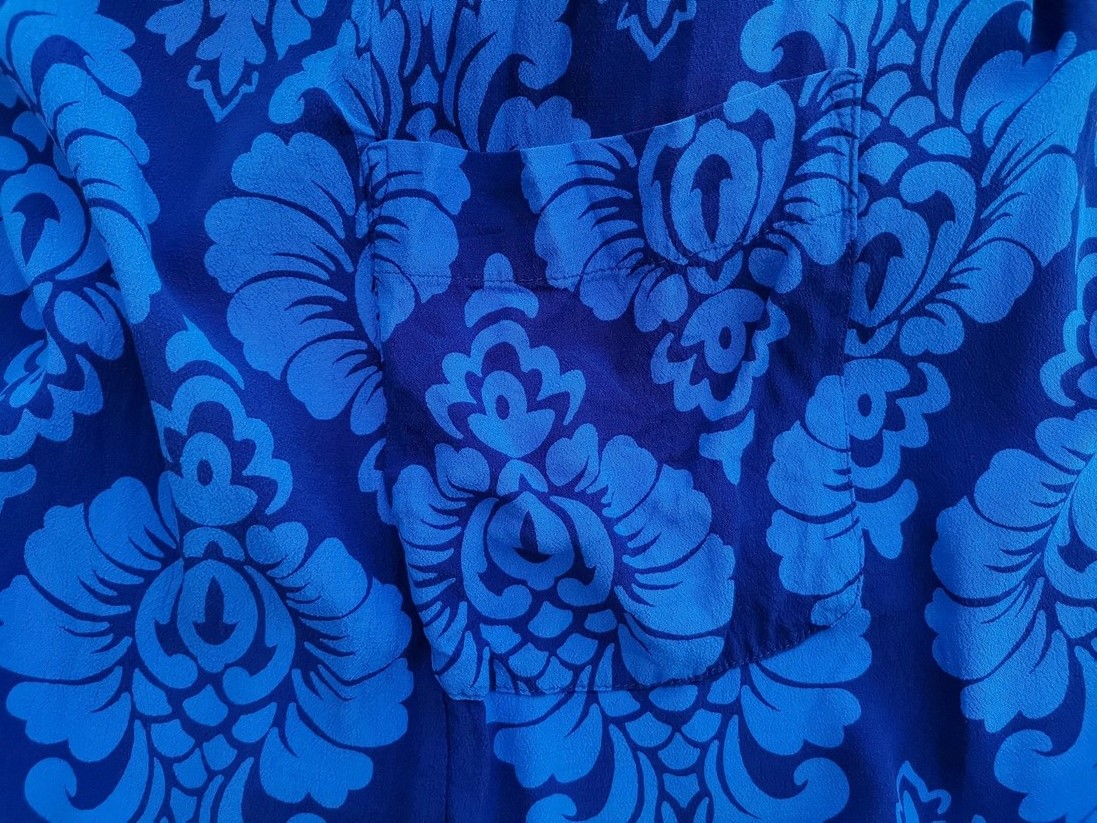 Joules Rozmiar 14 (42) Kolor Niebieski Damask Paisley Okrągły dekolt Tunika Bluzka Krótki rękaw Joules Rozmiar 14 (42) Kolor Niebieski Damask Paisley Okrągły dekolt Tunika Bluzka Krótki rękaw