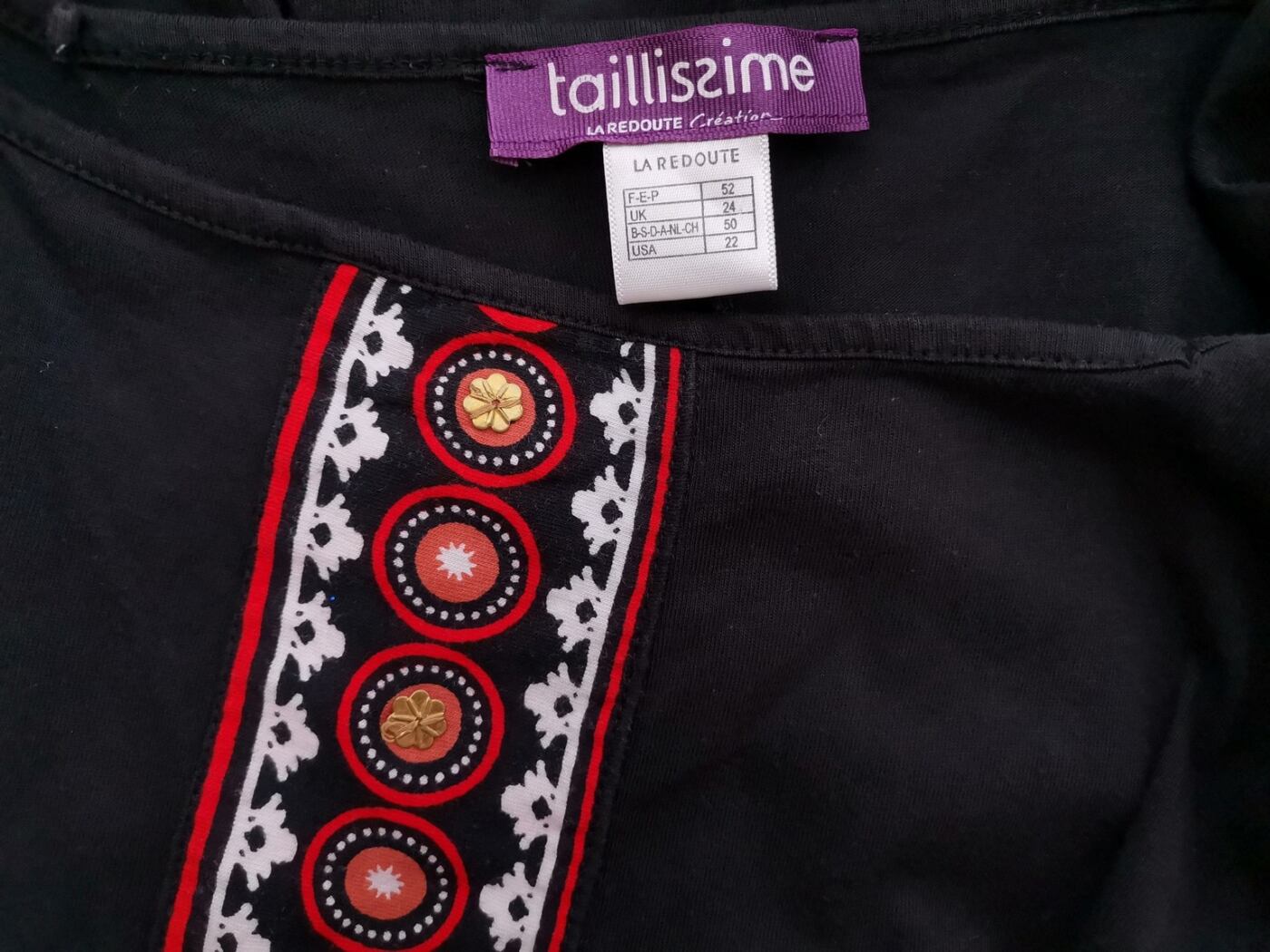 Taillissime Rozmiar 50 Kolor Czarny Kwadratowy dekolt Sukienka A-Line Krótki rękaw Midi Materiał Bawełna 100% Taillissime Rozmiar 50 Kolor Czarny Kwadratowy dekolt Sukienka A-Line Krótki rękaw Midi Materiał Bawełna 100%