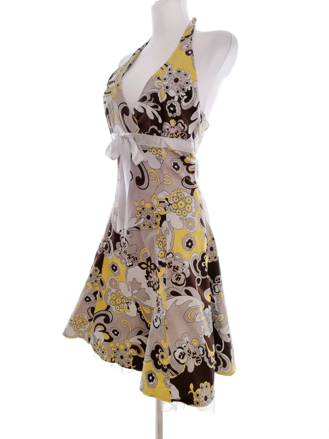 Floyd by Smith Rozmiar S Kolor Brązowy Halter Sukienka A-Line Bezrękawnik Midi Materiał Bawełna Floyd by Smith Rozmiar S Kolor Brązowy Halter Sukienka A-Line Bezrękawnik Midi Materiał Bawełna