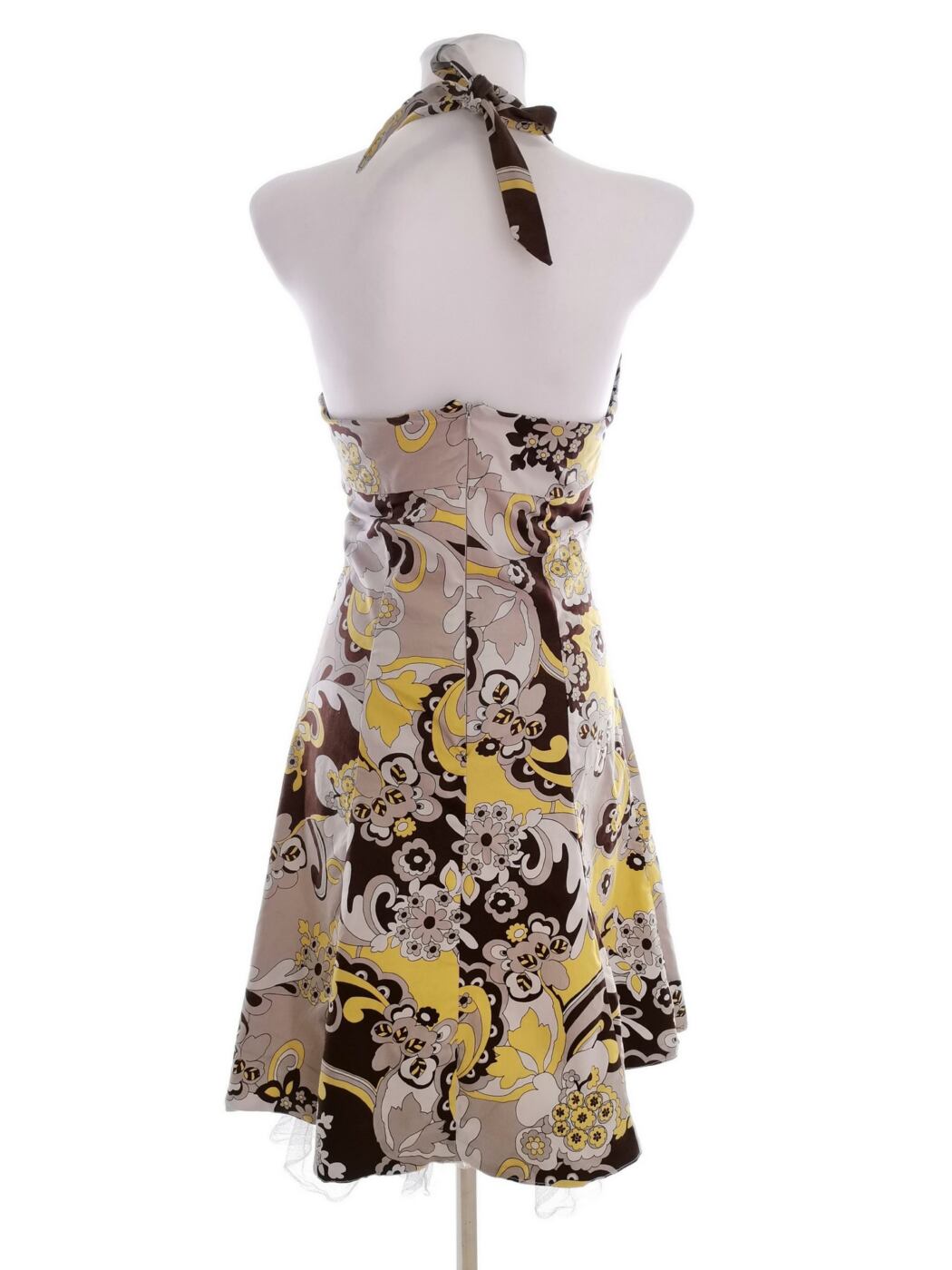 Floyd by Smith Rozmiar S Kolor Brązowy Halter Sukienka A-Line Bezrękawnik Midi Materiał Bawełna Floyd by Smith Rozmiar S Kolor Brązowy Halter Sukienka A-Line Bezrękawnik Midi Materiał Bawełna
