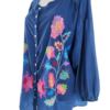 Misslook Rozmiar 3XL Kolor Niebieski Okrągły dekolt Bluzka Zapinana Rękaw 3/4 Materiał Bawełna