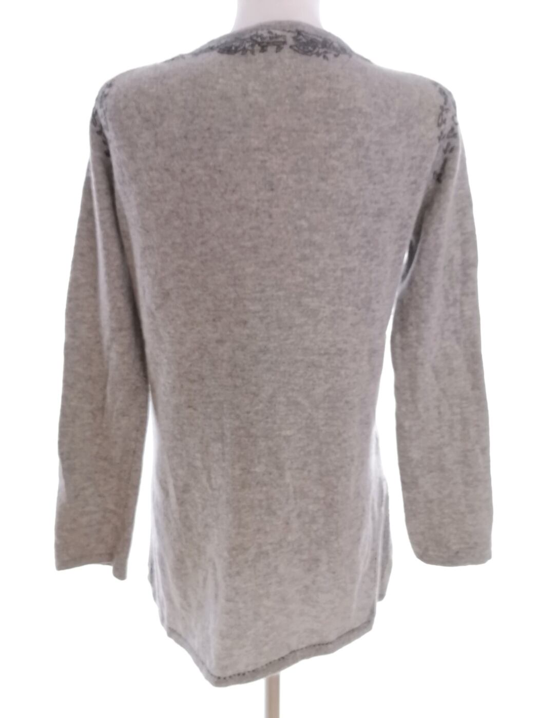 Monsoon Rozmiar S Kolor Szary Split Crew Neck Tunika Bluzka Długi rękaw Materiał Wełna Jagnięca Monsoon Rozmiar S Kolor Szary Split Crew Neck Tunika Bluzka Długi rękaw Materiał Wełna Jagnięca