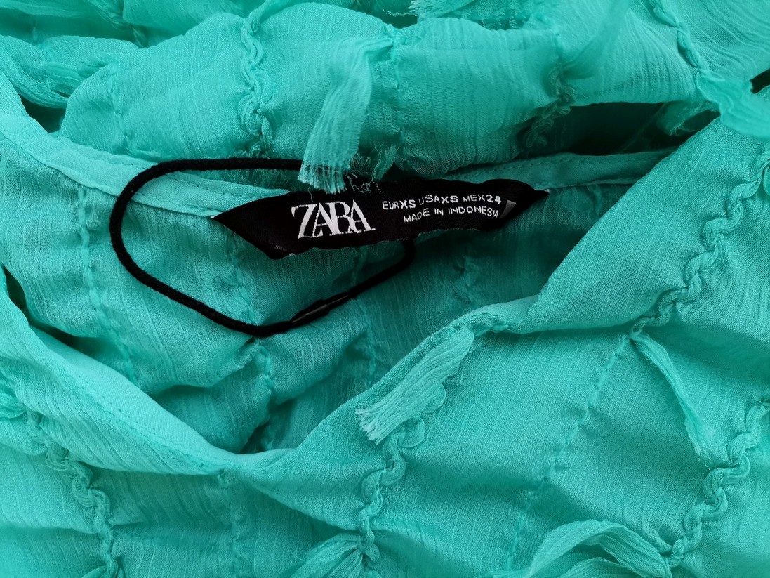Zara Rozmiar XS Kolor Niebieski W serek Bluzka Rękaw 3/4