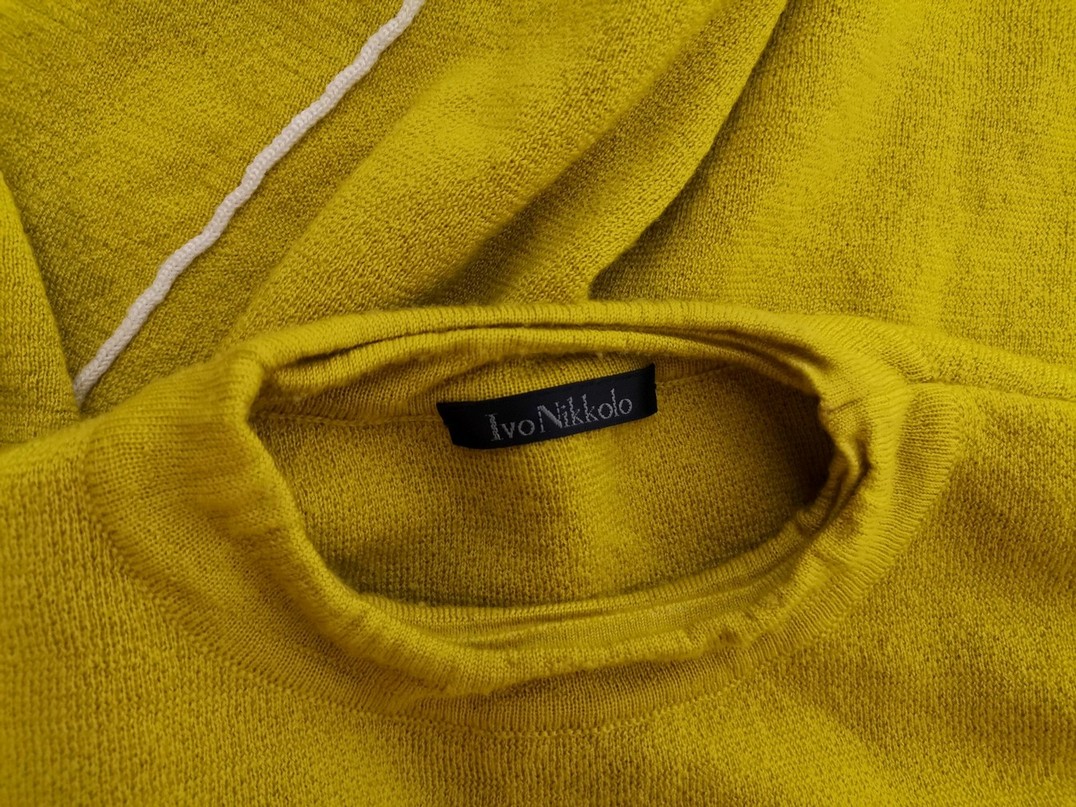 IMG_20210706_131052.jpg Ivo Nikkolo Rozmiar M Kolor Limonkowa Zieleń Crew Neck Sweter Długi rękaw Materiał Wełna 100% Cienka dzianina