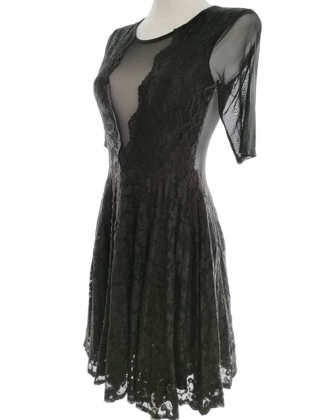 River island Rozmiar 10 (38) Kolor Czarny Okrągły dekolt Sukienka A-Line Krótki rękaw Do Kolan River island Rozmiar 10 (38) Kolor Czarny Okrągły dekolt Sukienka A-Line Krótki rękaw Do Kolan