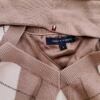 Tommy hilfiger Rozmiar S Kolor Beżowy Krata W serek Sweter Długi rękaw Materiał Bawełna 100% Cienka dzianina