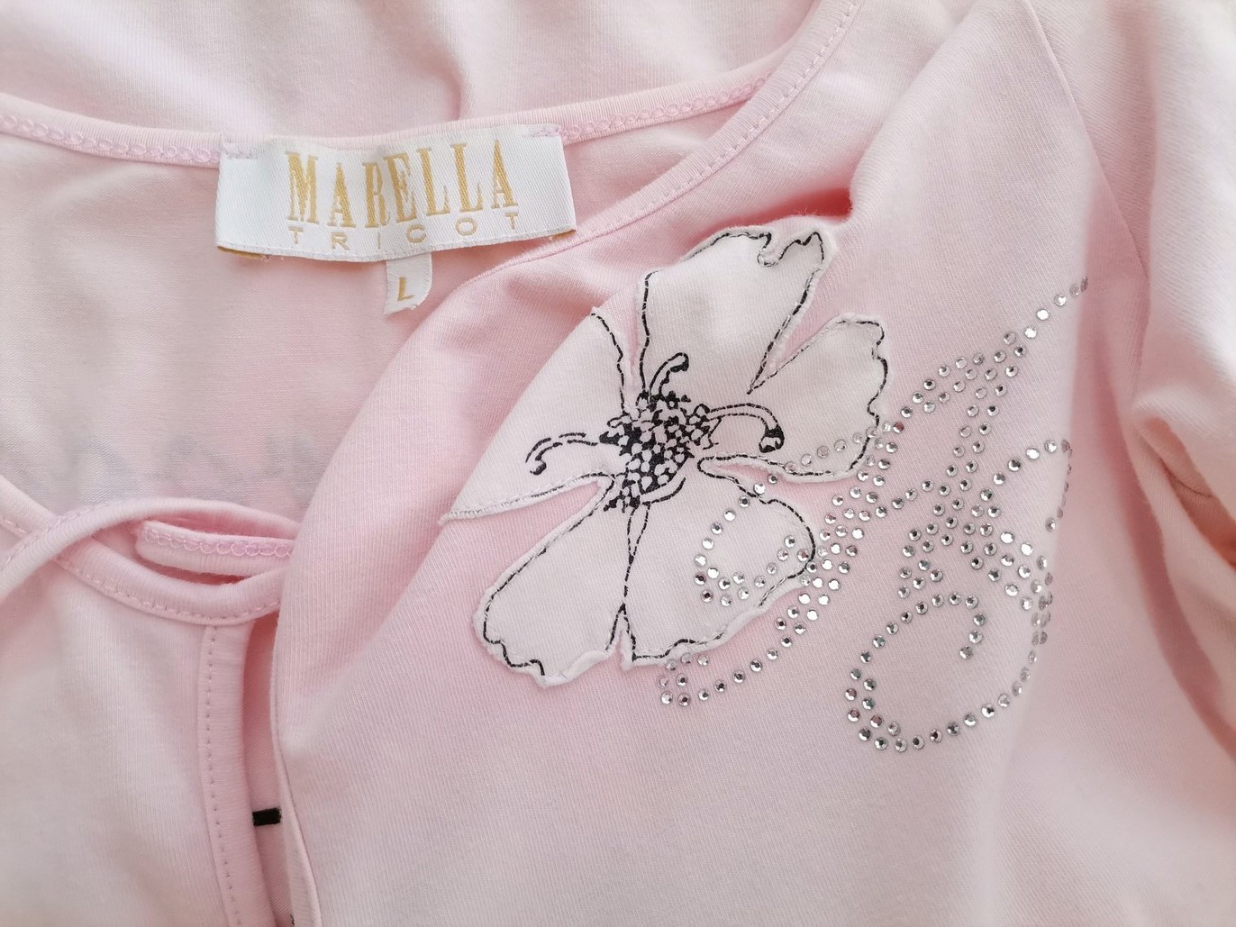 IMG_20210707_114730.jpg Marella Rozmiar L Kolor Różowy Keyhole Crew Neck Bluzka Długi rękaw Materiał Bawełna